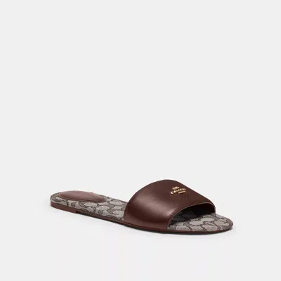 Coach Outlet Slide Sandal In Signature Jacquard In Multi
