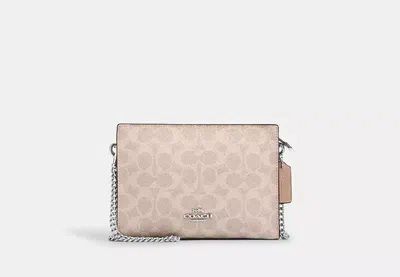 Coach Outlet Slim Crossbody Bag In Signature Canvas In Beige