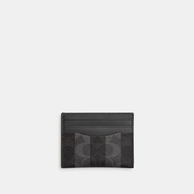 Coach Outlet Slim Id Card Case In Signature Canvas With Stripes In Multi