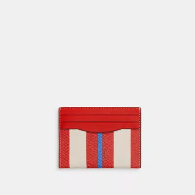 Coach Outlet Slim Id Card Case With Stripe Print In Multi