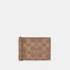 Coach Outlet Slim Money Clip Billfold Wallet In Signature Canvas In Beige