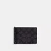 Coach Outlet Slim Money Clip Billfold Wallet In Signature Canvas In Grey
