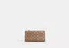 Coach Outlet Slim Zip Wallet In Signature Canvas In Brown