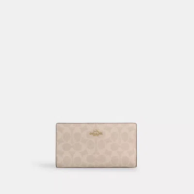 Coach Outlet Slim Zip Wallet In Signature Canvas In Multi