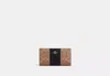 Coach Outlet Slim Zip Wallet In Signature Canvas With Stripe In Beige
