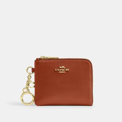 Coach Outlet Small Corner Zip Wallet In Gold/cinnamon
