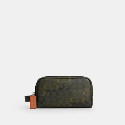 Coach Outlet Small Travel Kit In Signature Camo Print In Green