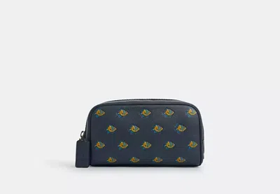 Coach Outlet Small Travel Kit With Fish Print In Blue