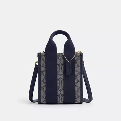 Coach Outlet Smith Mini Tote Bag In Signature Jacquard In Blue
