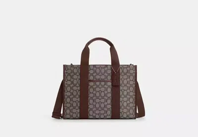 Coach Outlet Smith Tote Bag In Signature Jacquard In Brown
