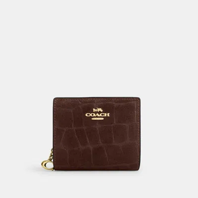 Coach Outlet Snap Wallet In Gold/maple