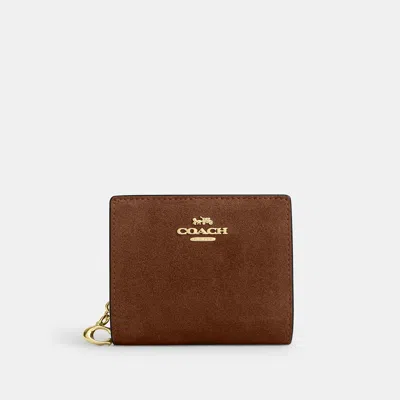 Coach Outlet Snap Wallet In Gold/warm Brown