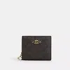Coach Outlet Snap Wallet In Signature Canvas In Brown