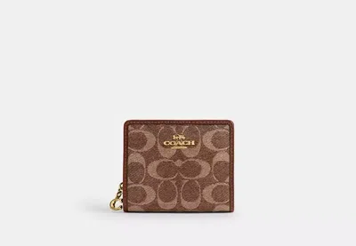 Coach Outlet Snap Wallet In Signature Chenille In Brown