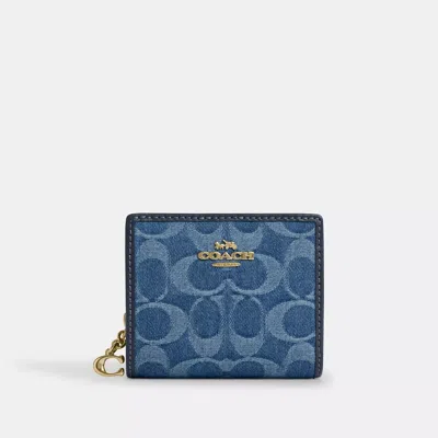 Coach Outlet Snap Wallet In Signature Denim In Multi