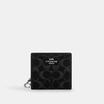 Coach Outlet Snap Wallet In Signature Denim In Silver