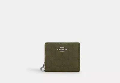 Coach Outlet Snap Wallet In Signature Jacquard In Green