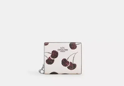 Coach Outlet Snap Wallet With Cherry Print In White