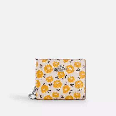 Coach Outlet Snap Wallet With Floral Print In Multi
