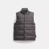 Coach Outlet Solid Down Vest In Gray