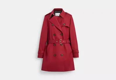 Coach Outlet Solid Mid Trench In Red
