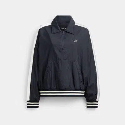 Coach Outlet Sporty Half Zip Jacket In Midnight Navy