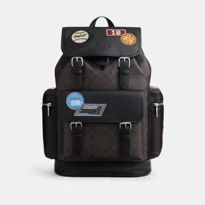 Coach Outlet Sprint Backpack In Signature Canvas With Patches