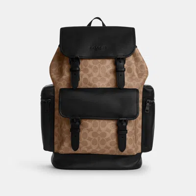 Coach Outlet Sprint Backpack In Matte Black/tan Black