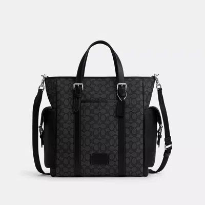 Coach Outlet Sprint Tote In Signature Jacquard In Grey