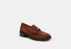 Coach Outlet Square Toe Loafer In Brown