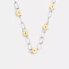 Coach Outlet Star Padlock Chain Link Necklace In Silver