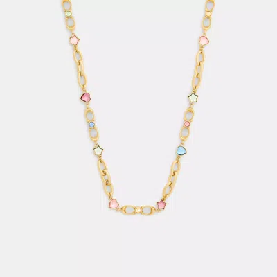 Coach Outlet Stars And Hearts Linked Signature Choker Necklace In Multi