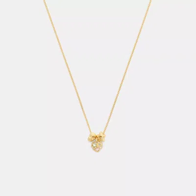 Coach Outlet Stars And Hearts Rondell Pendant Necklace In Gold