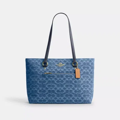 Coach Outlet Station Tote Bag In Signature Denim In Multi