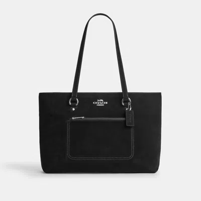 Coach Outlet Station Tote Bag In Silver/black