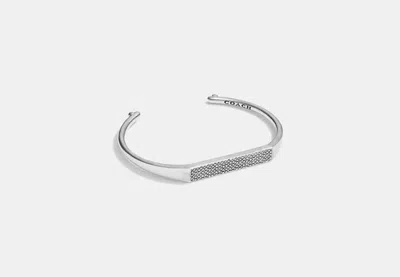 Coach Outlet Sterling Signature Id Cuff In Grey