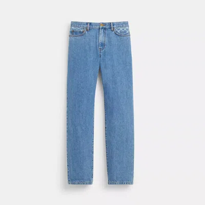 Coach Outlet Straight Fit Denim Jeans In Blue