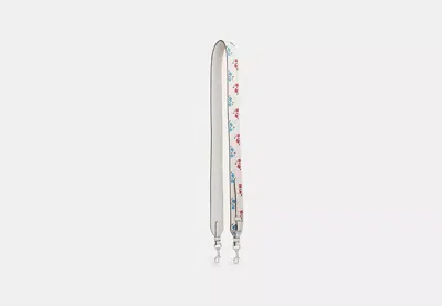 Coach Outlet Strap With Floral Print In Silver/chalk Multi