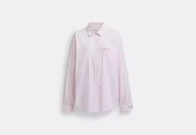 Coach Outlet Striped Button Down Shirt In Organic Cotton In Pink