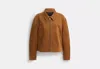 Coach Outlet Suede Jacket In Brown