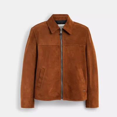 Coach Outlet Suede Jacket In Brown
