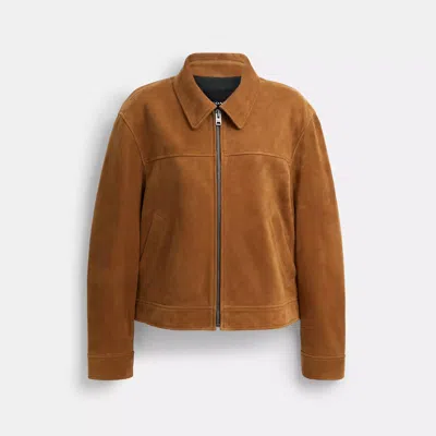 Coach Outlet Suede Jacket In Orange