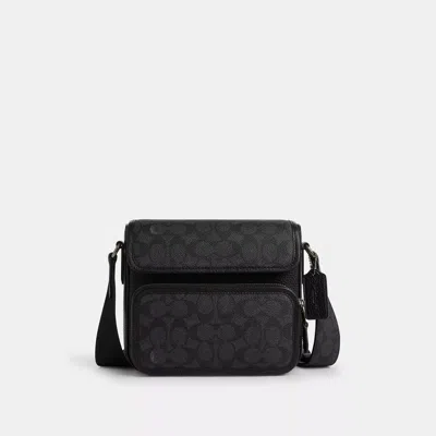 Coach Outlet Sullivan Flap Crossbody Bag In Signature Canvas In Grey