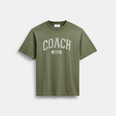 Coach Outlet Sun Fade Easy T-shirt In Organic Cotton In Winter Moss