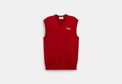 Coach Outlet Sweater Vest In Red