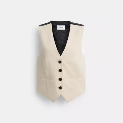 Coach Outlet Tailored Vest In Recycled Polyester In Neutral