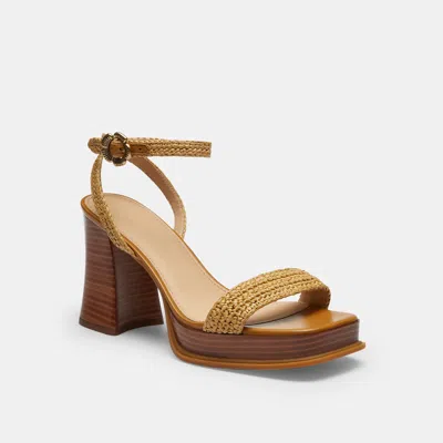 Coach Outlet Tea Rose Platform Sandal In Natural