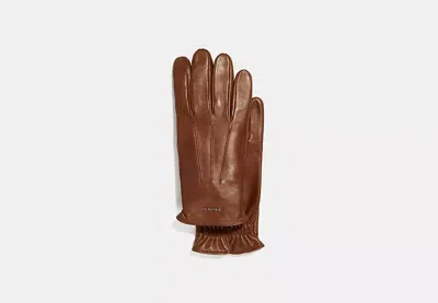 Coach Outlet Tech Nappa Gloves In Brown