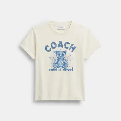 Coach Outlet Teddy Shrunken T-shirt In Cream