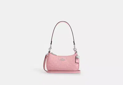 Coach Outlet Teri Crossbody Bag In Signature Leather With Heart Charm In Pink